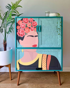 Frida Kahlo Vintage Mid Century G Plan Fresco Drinks Cocktail Cabinet - MADE TO ORDER