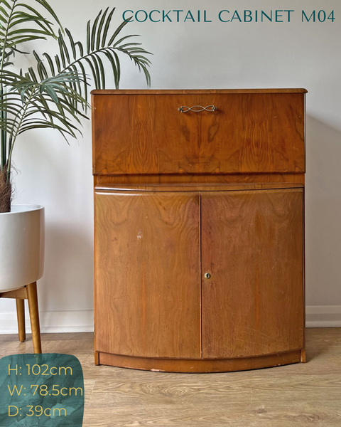 Art Deco Walnut Cocktail Drinks Cabinet Commission Deposit