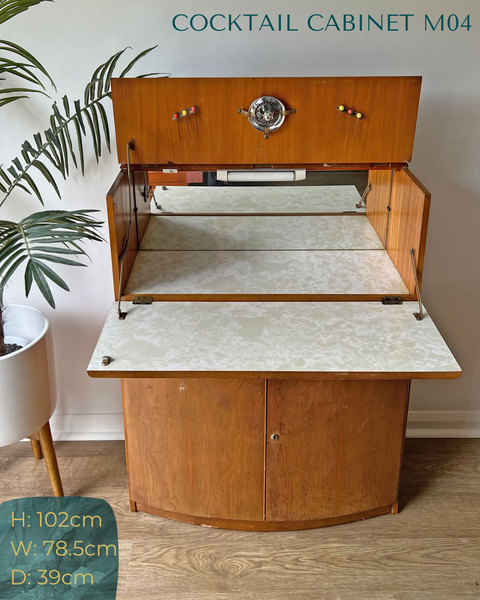 Art Deco Walnut Cocktail Drinks Cabinet Commission Deposit