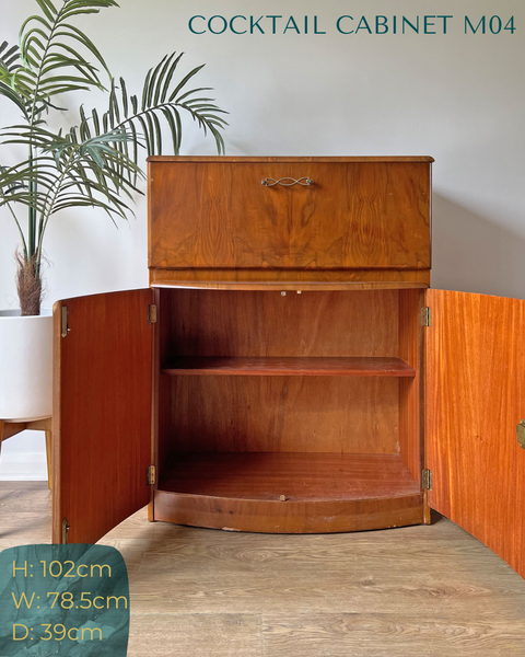 Art Deco Walnut Cocktail Drinks Cabinet Commission Deposit