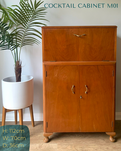Art Deco Walnut Cocktail Drinks Cabinet Commission Deposit