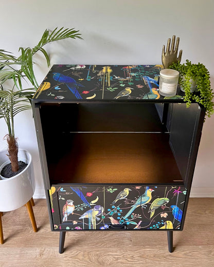 Vintage Mid Century G Plan Fresco Drinks Cocktail Cabinet - Christian Lacroix Birds Sinfonia - MADE TO ORDER