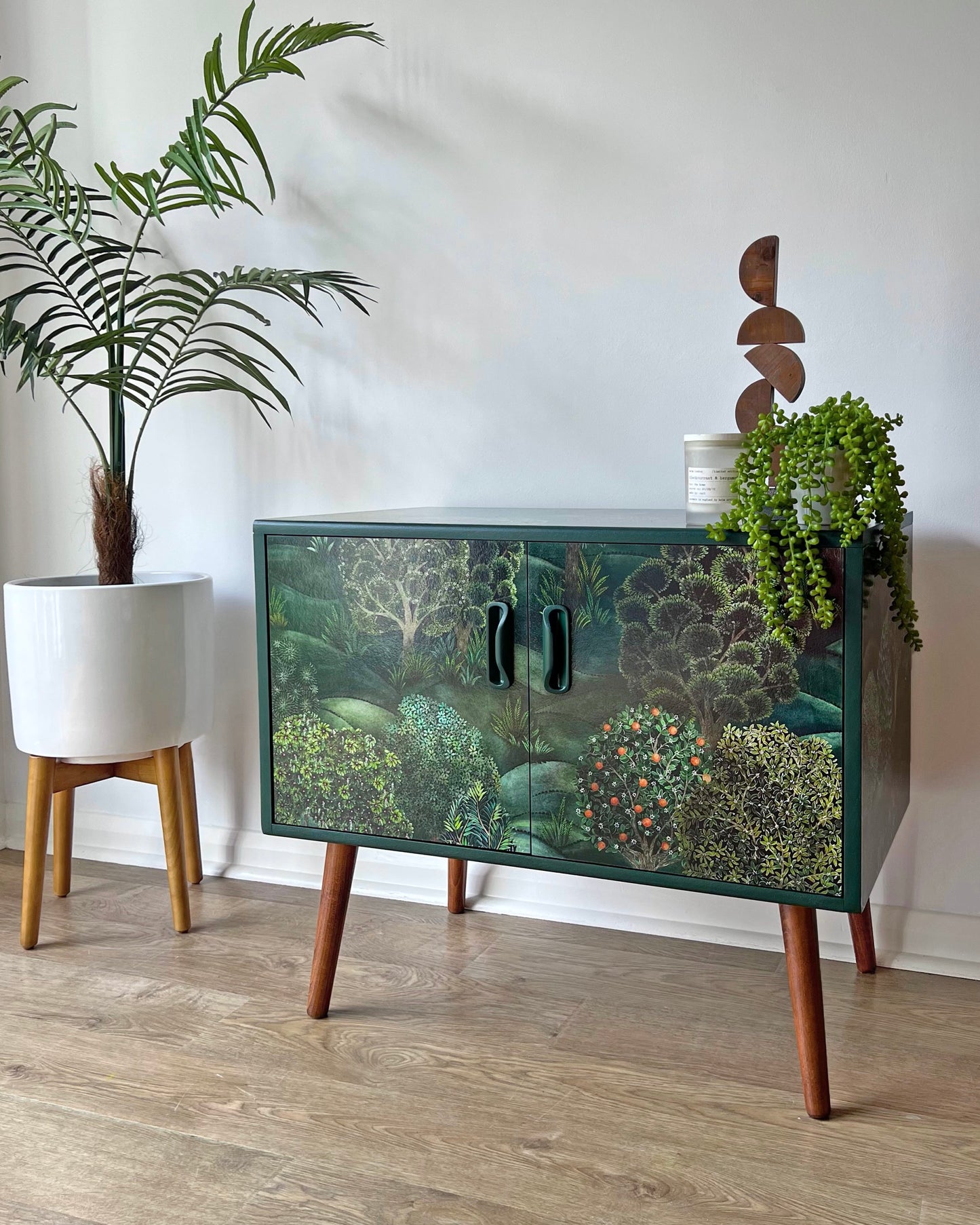Cole & Son Forest Vintage Mid-Century G Plan Fresco Small Sideboard Vinyl Cabinet TV Stand - *MADE TO ORDER*